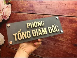 bảng tên phòng giám đốc inox 304 vàng chữ nổi 3D sang trọng