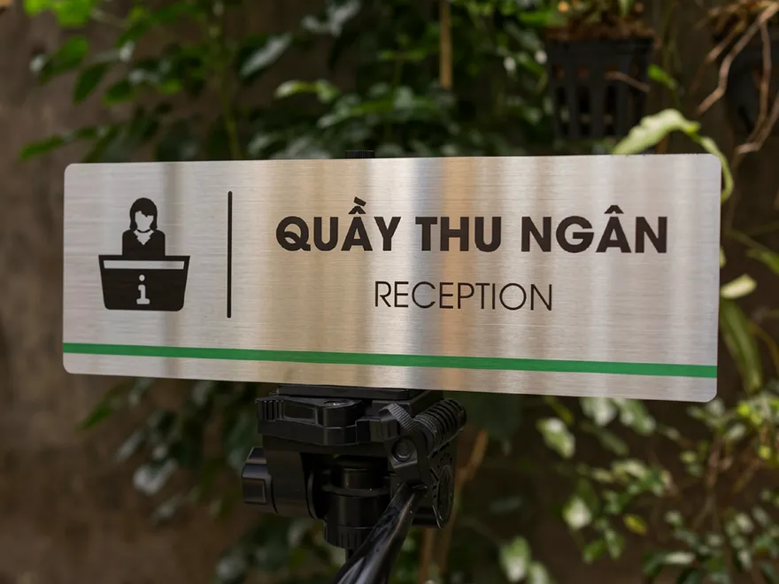 Bảng chỉ dẫn quầy thu ngân khách sạn bảng chỉ dẫn quầy thu ngân reception