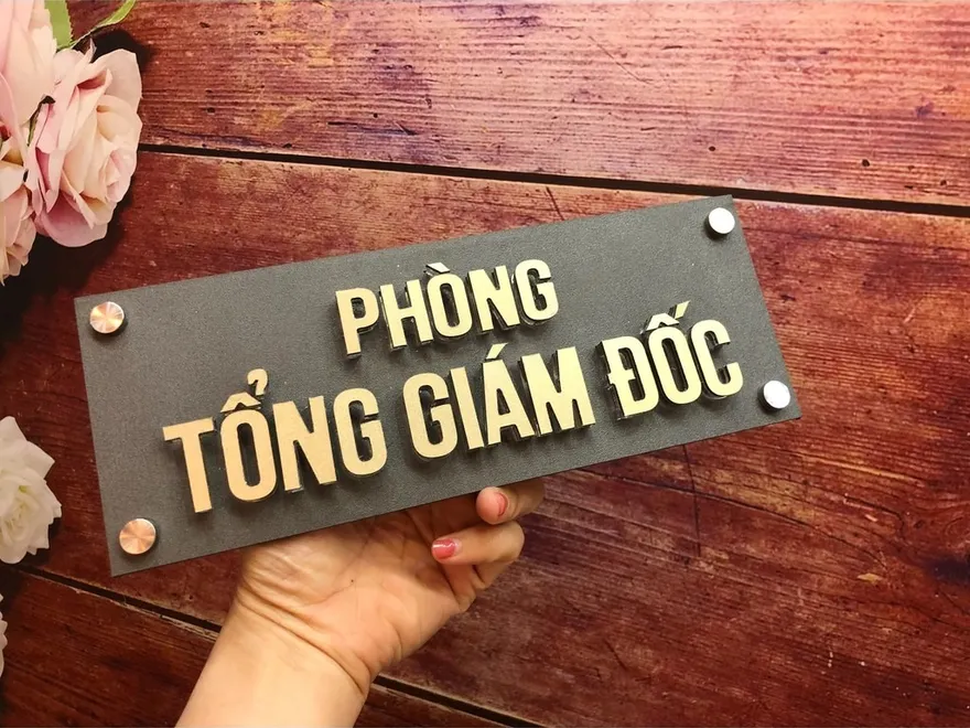 Bảng Tên Phòng Inox Vàng Chữ Nổi 3D bảng tên phòng inox vàng chữ nổi 3D sang trọng
