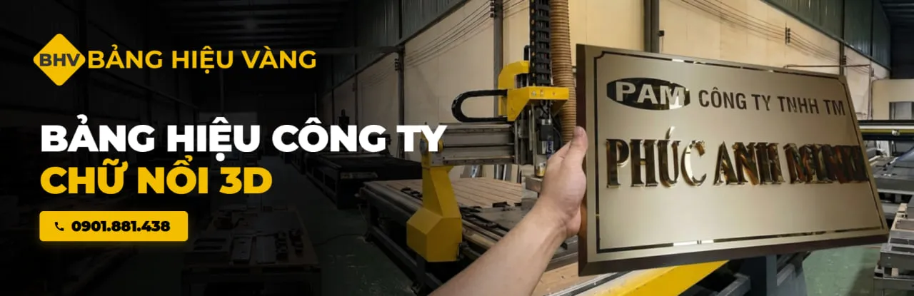 Làm Bảng Hiệu Công Ty Chữ Nổi 3D Đẹp, Cao Cấp