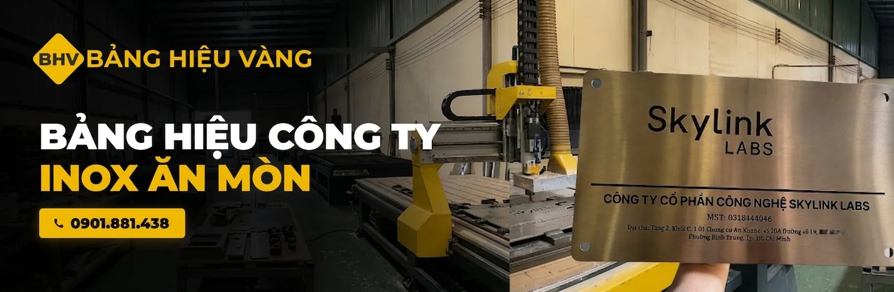 Làm Bảng Hiệu Inox Ăn Mòn, Bảng Tên Công Ty Đẹp