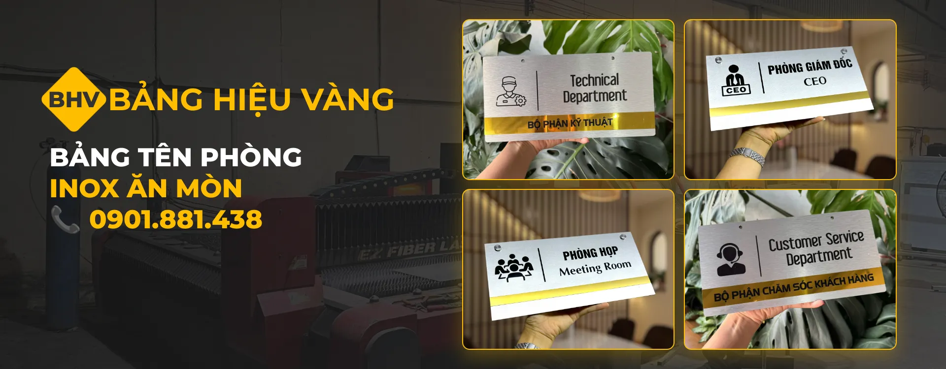 Gia Công Bảng Tên Phòng Inox Ăn Mòn Theo Yêu Cầu